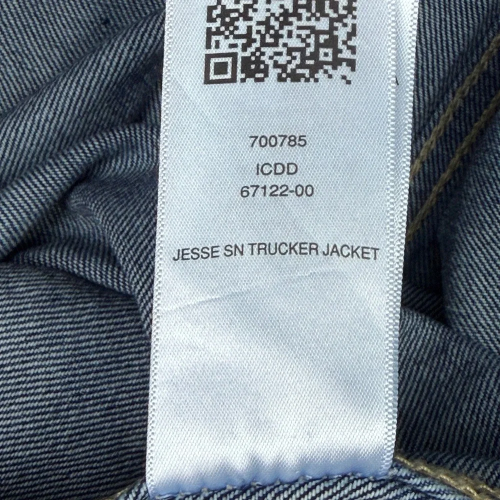 NEW True Religion Jesse SN Trucker Jacket Mens L Dark Fir Balsam Blue Denim $164